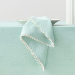 Lenox Everyday Flatware French Perle Solid Ice Blue Dinner Napkins, Set of 4