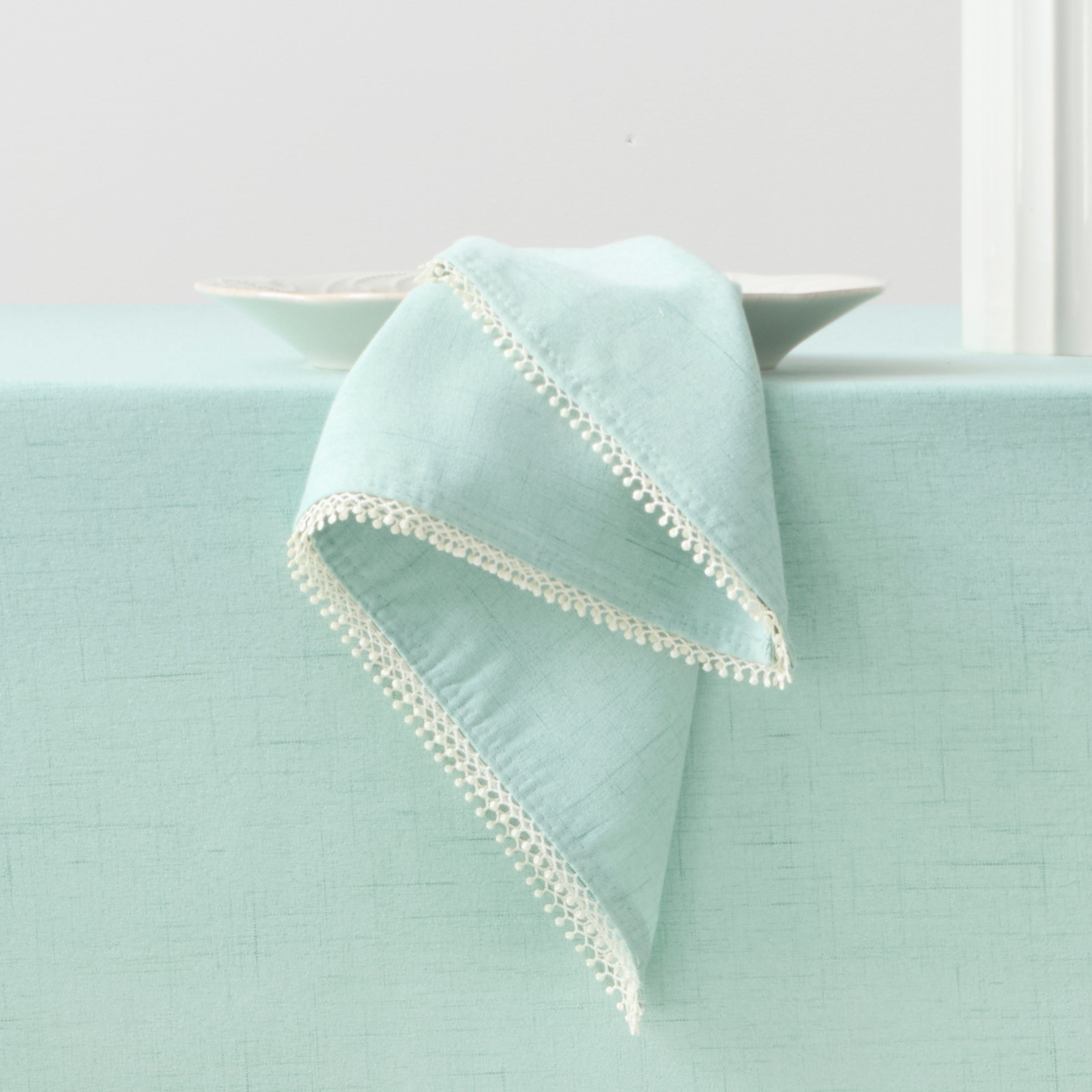 Lenox Everyday Flatware French Perle Solid Ice Blue Dinner Napkins, Set of 4