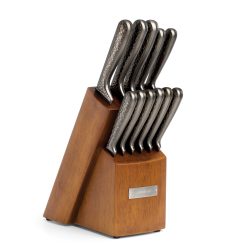 Lenox Everyday Flatware Nero Hammered Titanium 12 Piece Cutlery Block Set