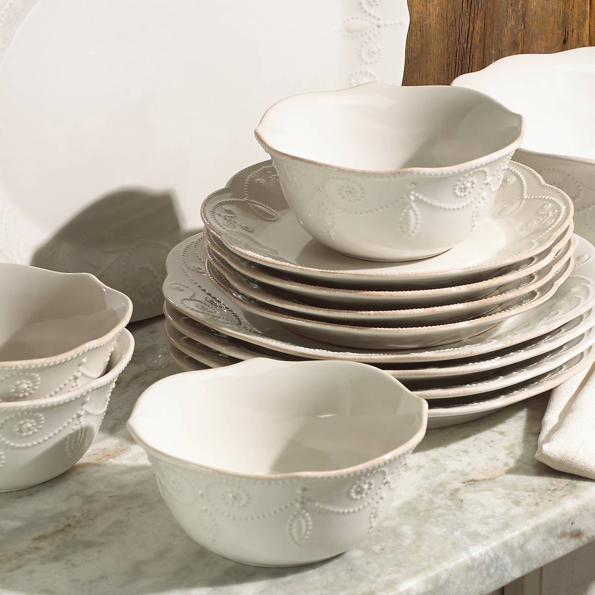 Lenox Everyday Flatware French Perle White 12-Piece Dinnerware Set - Image 3