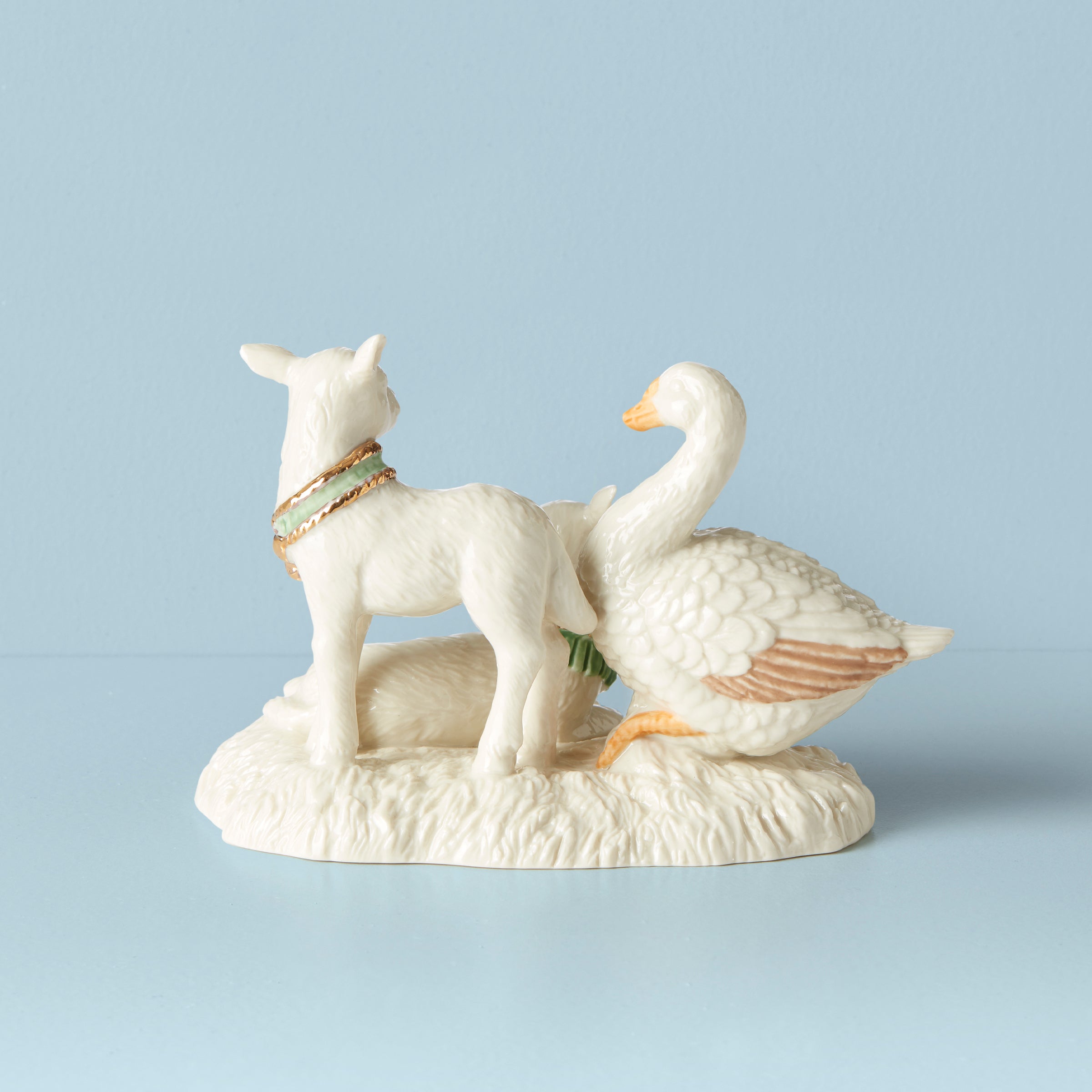 Lenox Everyday Flatware First Blessing Goose & Lambs Figurine - Image 2