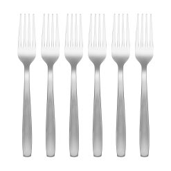 Lenox Everyday Flatware Paulina Satin Mirror Dinner Forks, Set of 6