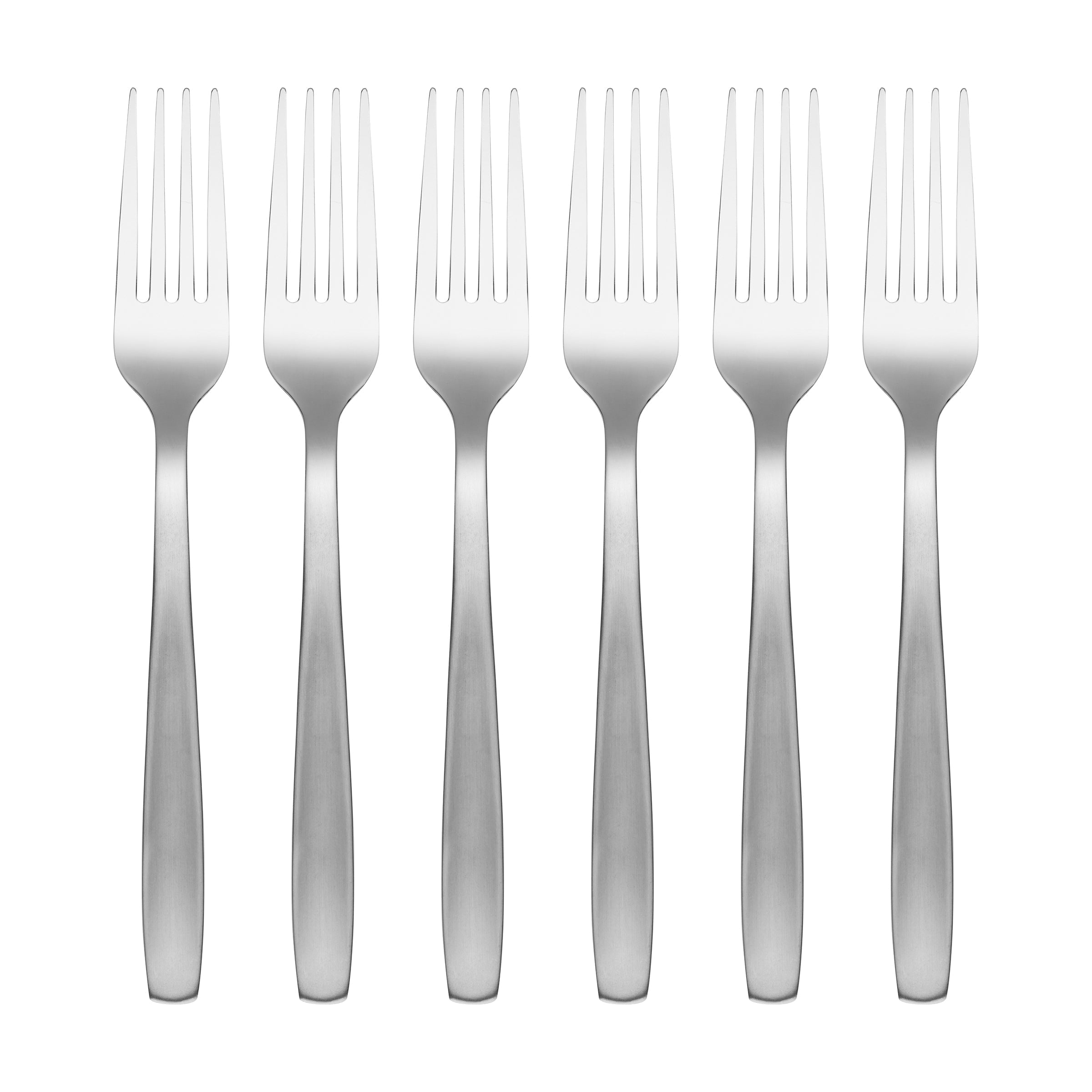 Lenox Everyday Flatware Paulina Satin Mirror Dinner Forks, Set of 6