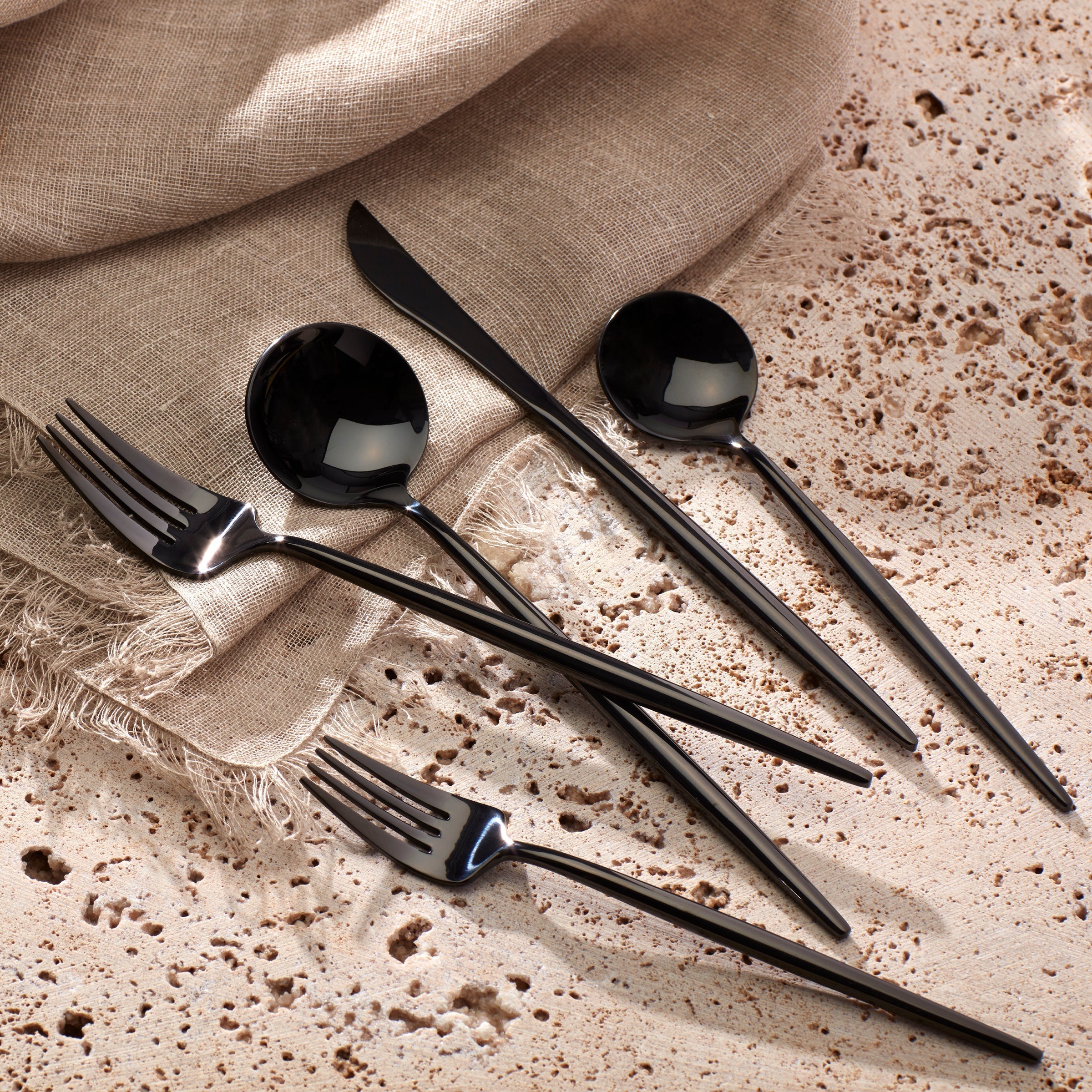Lenox Everyday Flatware Zephyr Black Mirror 45-Piece Flatware Set - Image 2