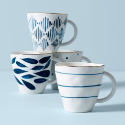 Lenox Everyday Flatware Blue Bay Dessert Mugs, Set of 4