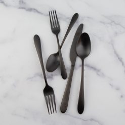 Lenox Everyday Flatware Poet Black Satin 20-Piece Flatware Set
