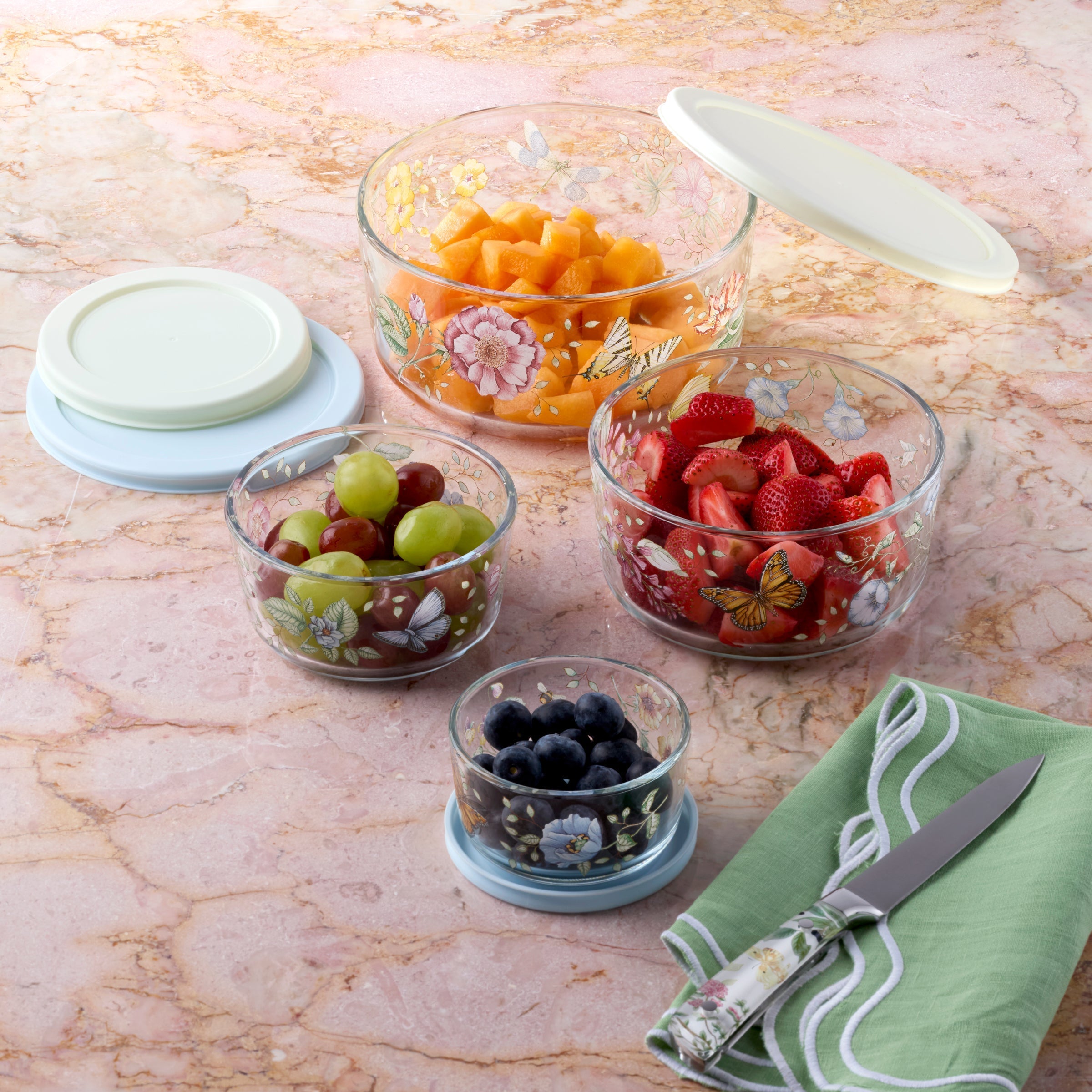Lenox Everyday Flatware Butterfly Meadow Glass Containers, Set of 4 - Image 3