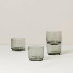 Lenox Everyday Flatware Tuscany Classics Stackable Smoke Short Glasses,  Set of 4