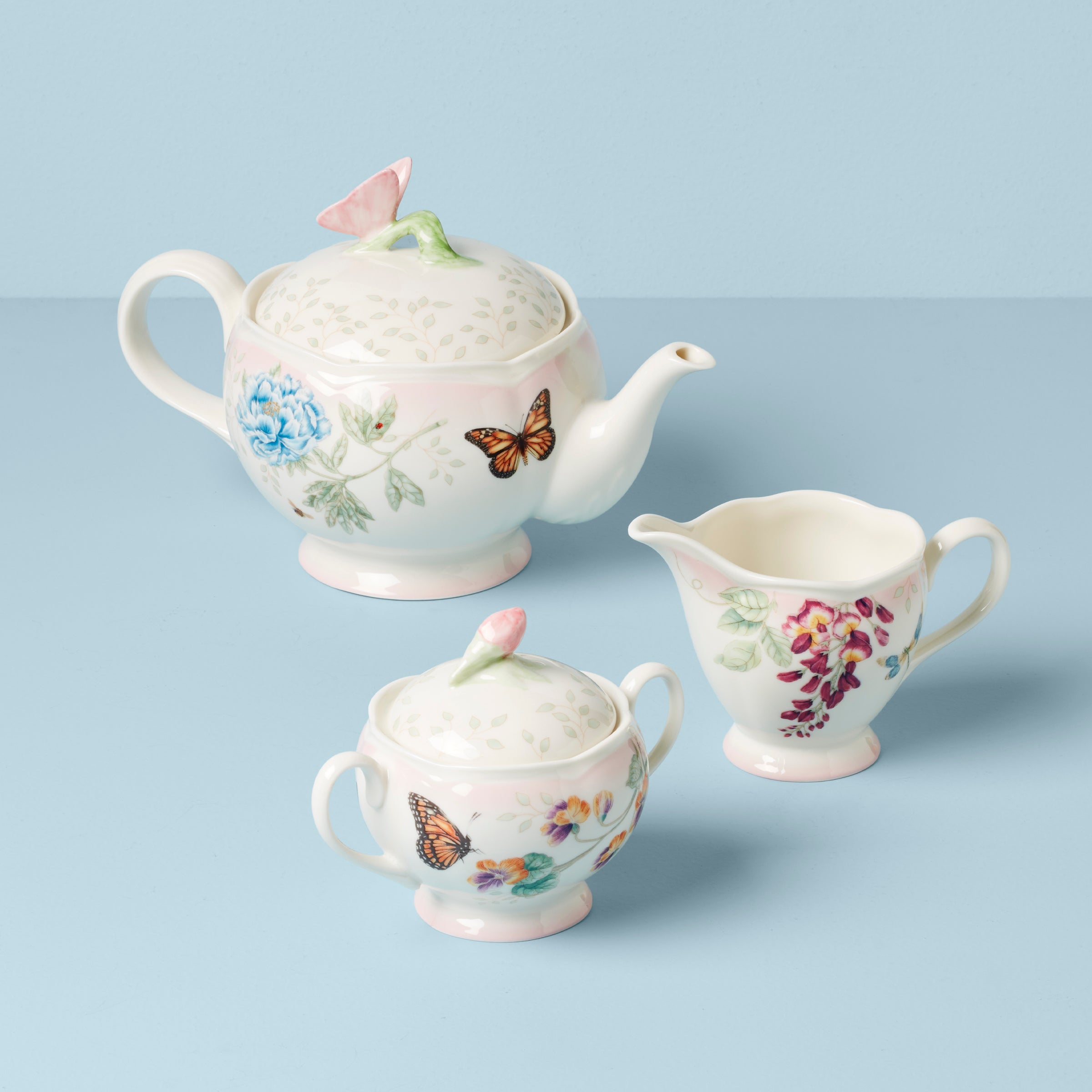 Lenox Everyday Flatware Butterfly Meadow Pink Ombre 5-Piece Tea Set