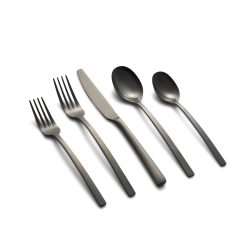 Lenox Everyday Flatware Beacon Black Satin 20-Piece Flatware Set
