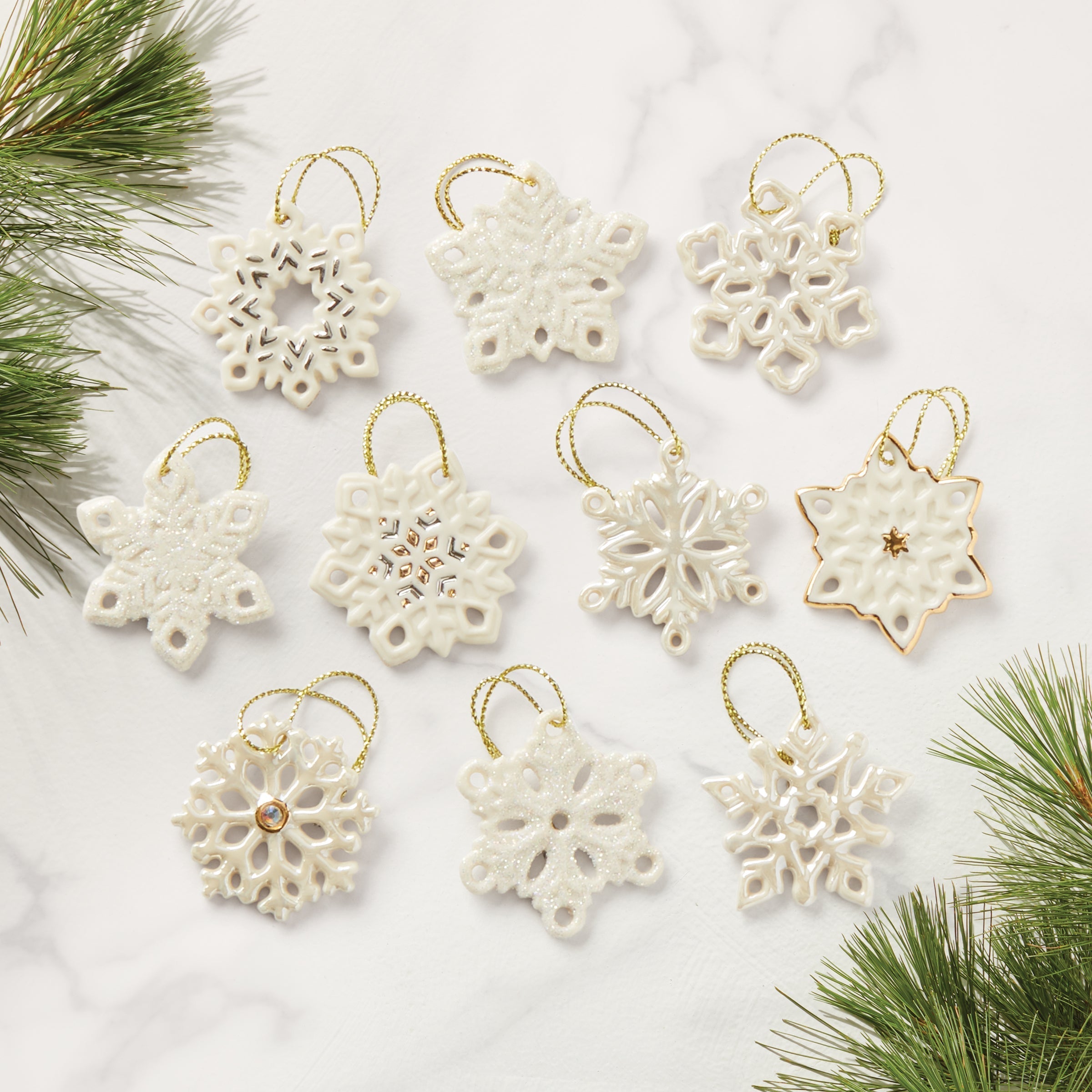 Lenox Everyday Flatware Snowflake 10-Piece Mini Ornament Set - Image 2