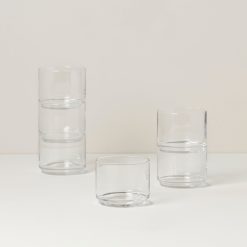 Lenox Everyday Flatware Tuscany Classics Stackable Clear Short Glasses, Set of 6