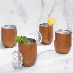Alternative view of Lenox Everyday Flatware Insulated Woodgrain Wine Tumblers, Set of 4