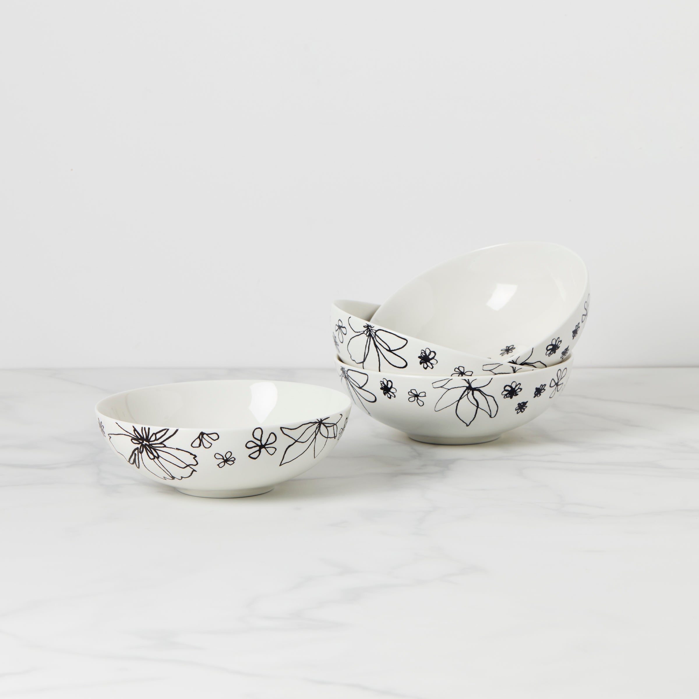 Lenox Everyday Flatware Garden Doodle Cereal Bowls, Set of 4
