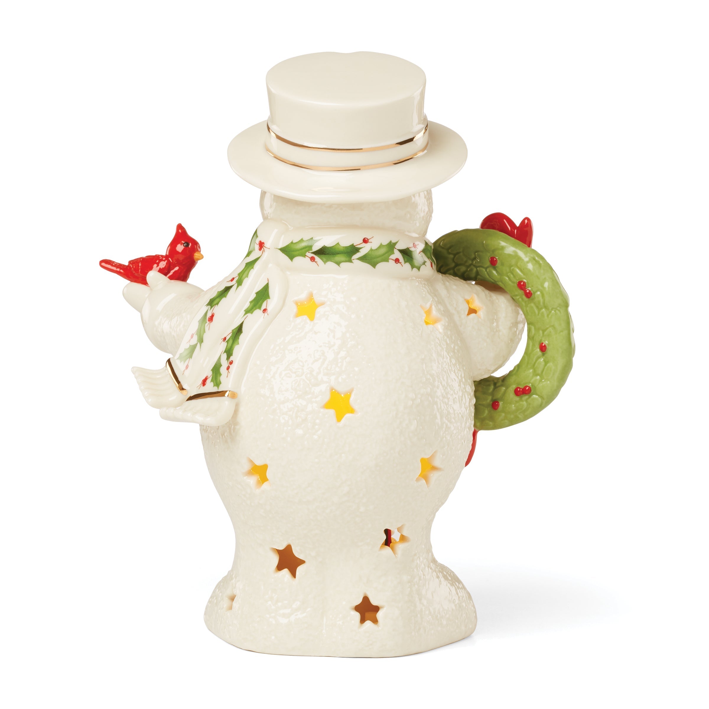 Lenox Everyday Flatware Happy Holly Days Snowman Holding Wreath Figurine - Image 6