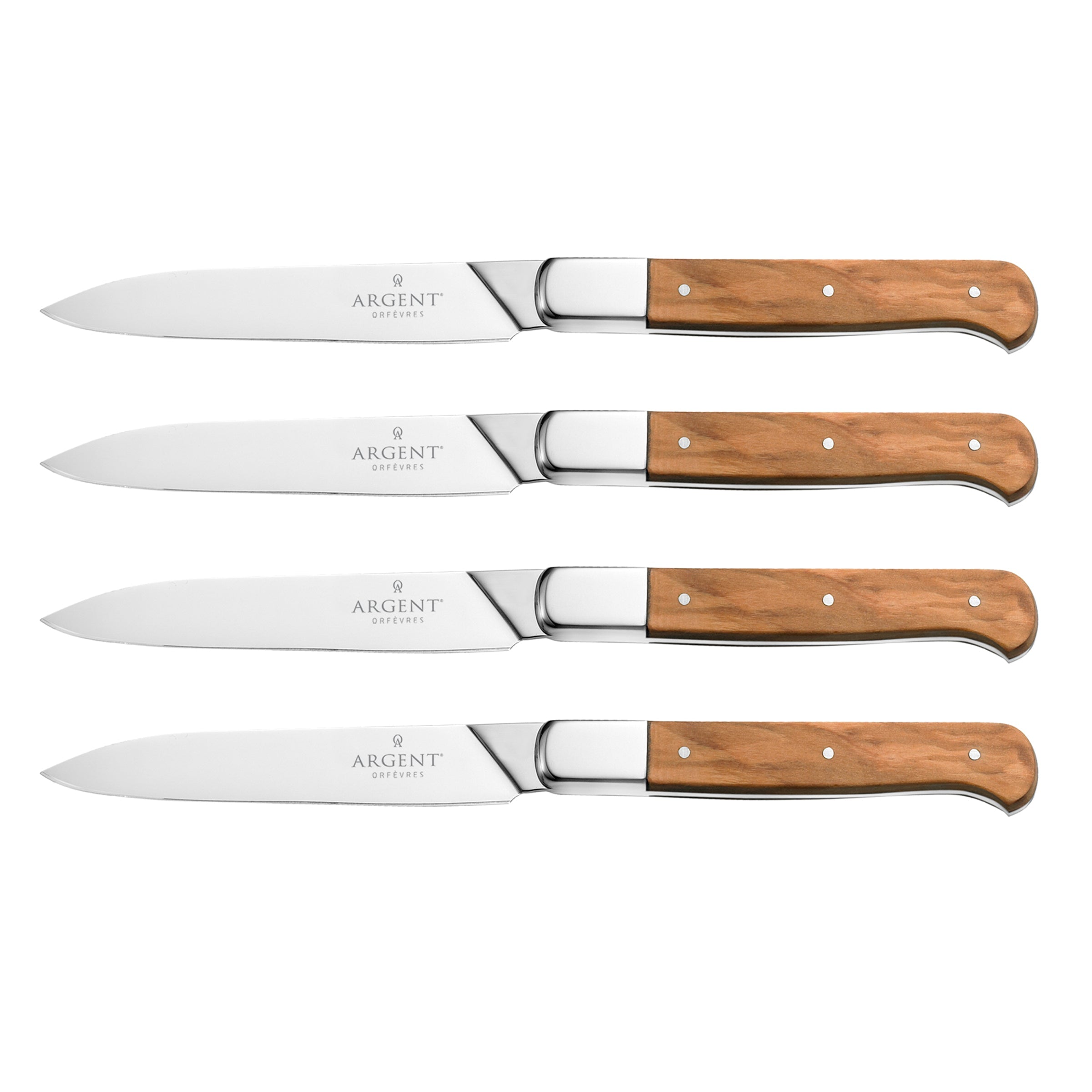 Lenox Everyday Flatware Argent Lynden Olive Wood Steak Knives, Set of 4