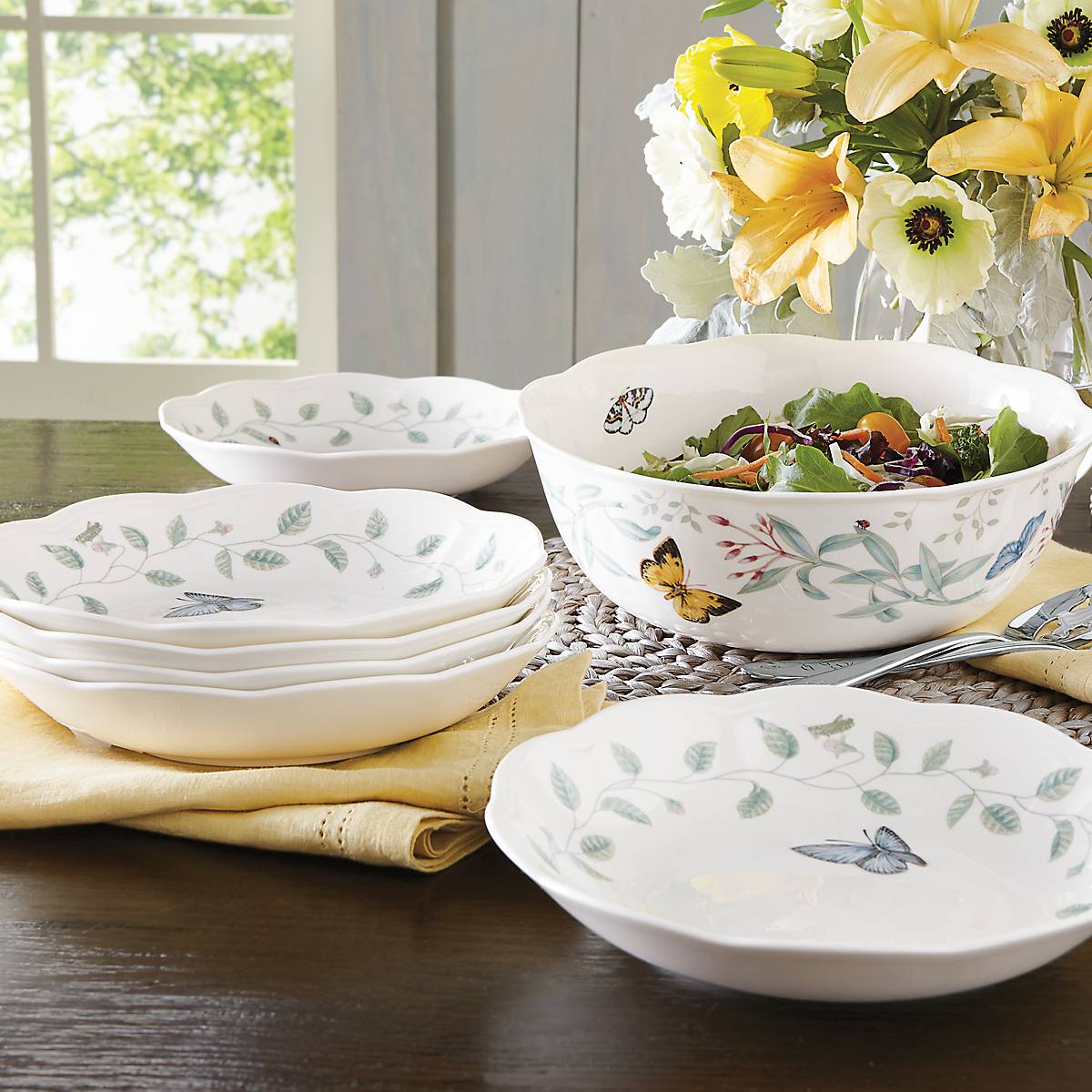 Lenox Everyday Flatware Butterfly Meadow 7-Piece Bowl Set - Image 3