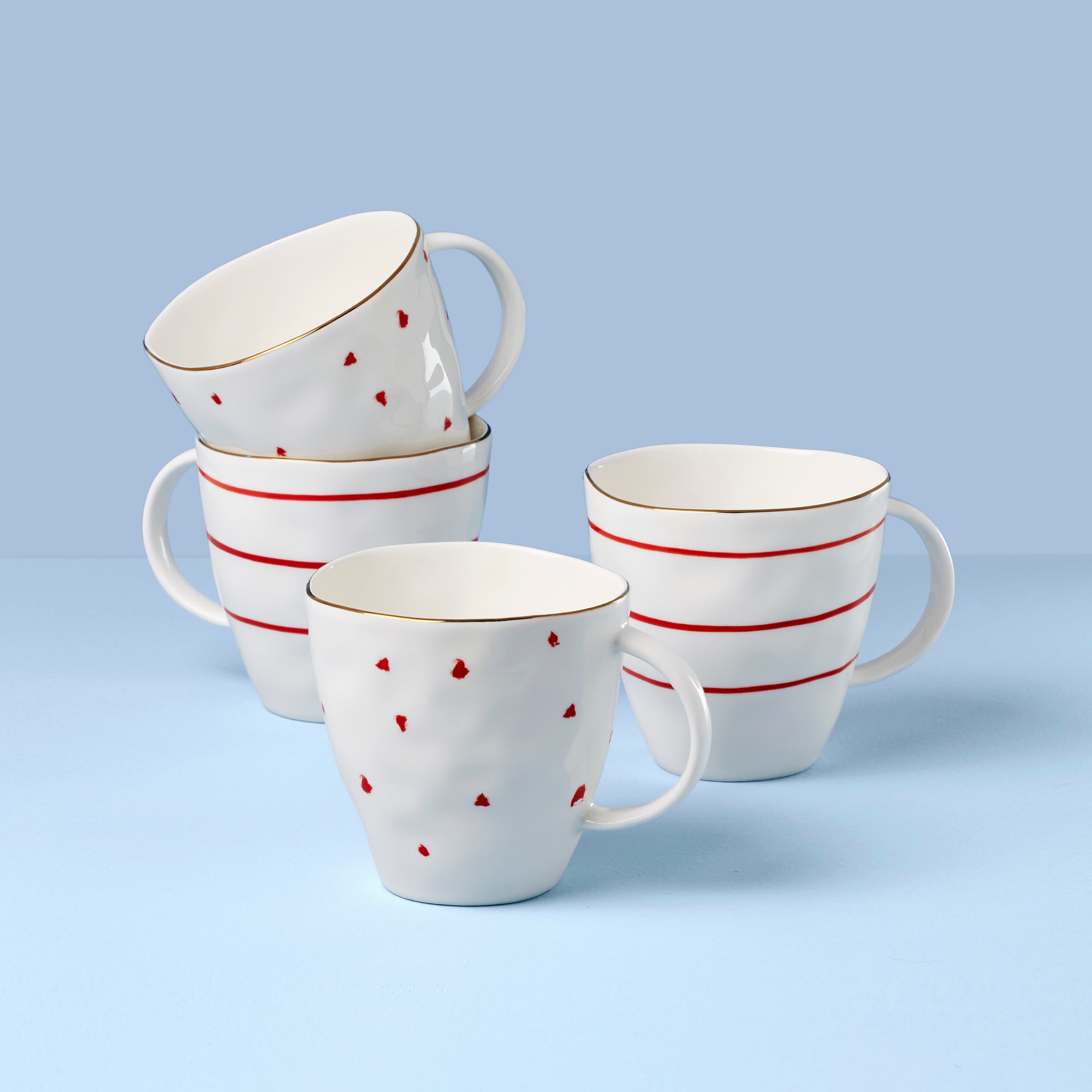 Lenox Everyday Flatware Garnet Bay Mugs, Set of 4