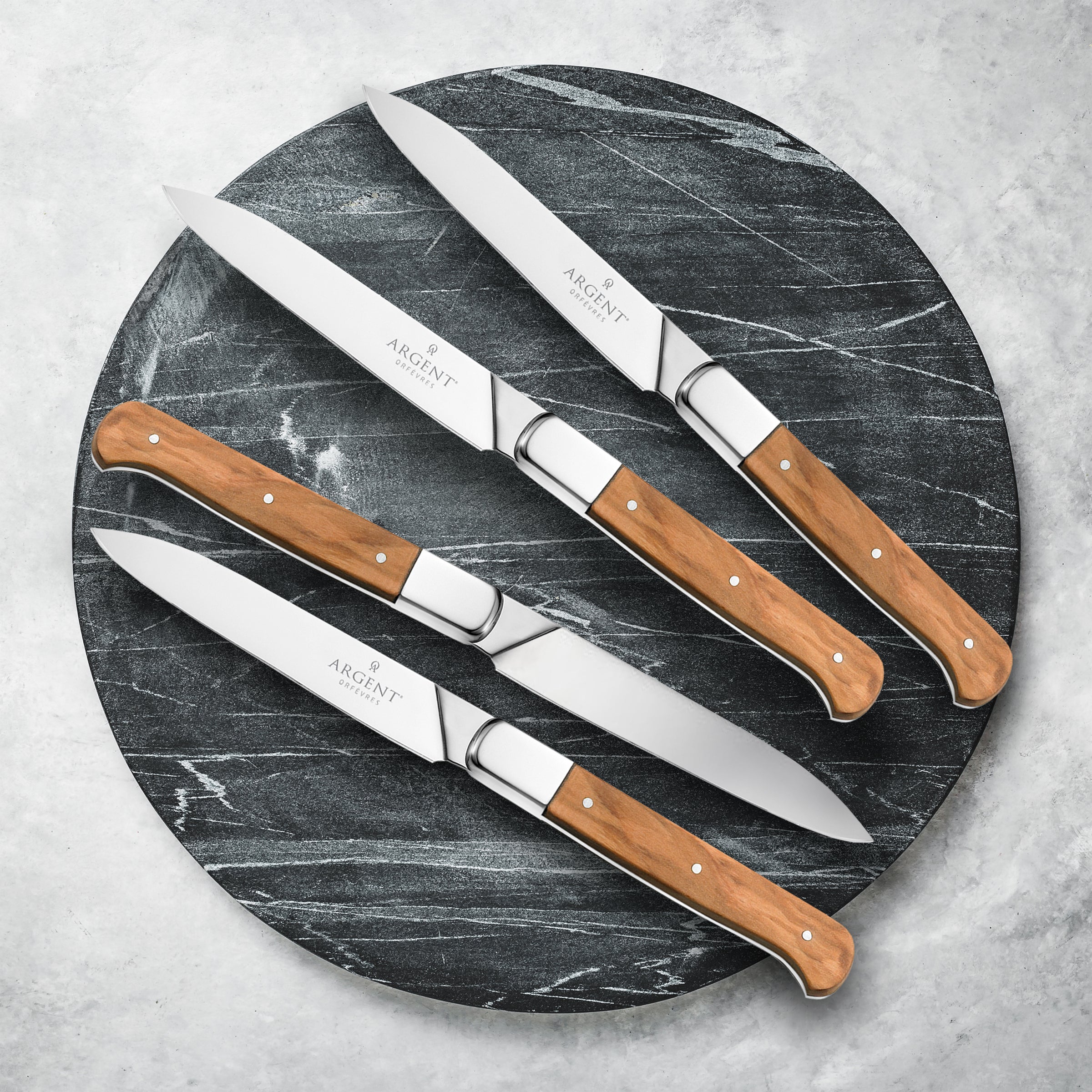 Lenox Everyday Flatware Argent Lynden Olive Wood Steak Knives, Set of 4 - Image 2