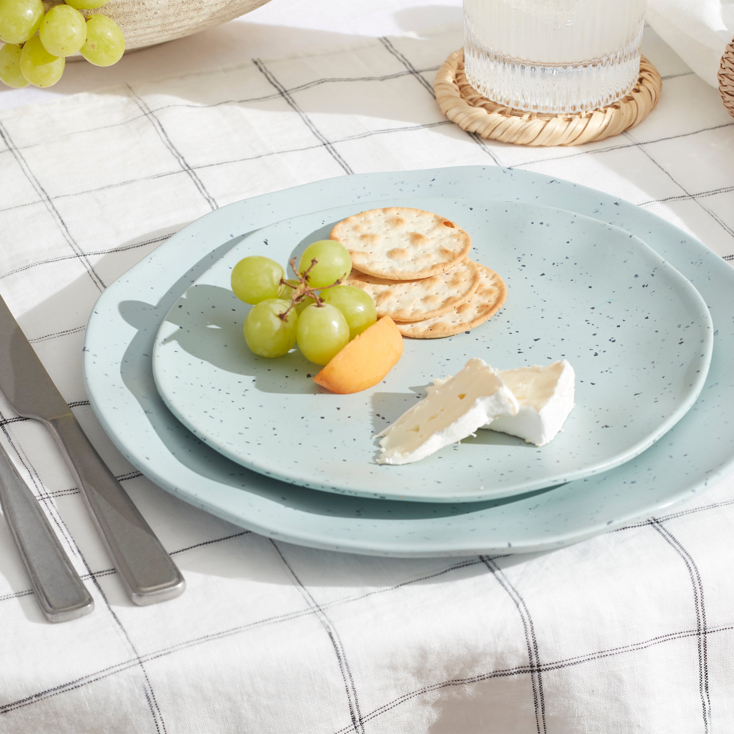 Lenox Everyday Flatware Terrazzo Melamine Mint 12-Piece Dinnerware Set - Image 6