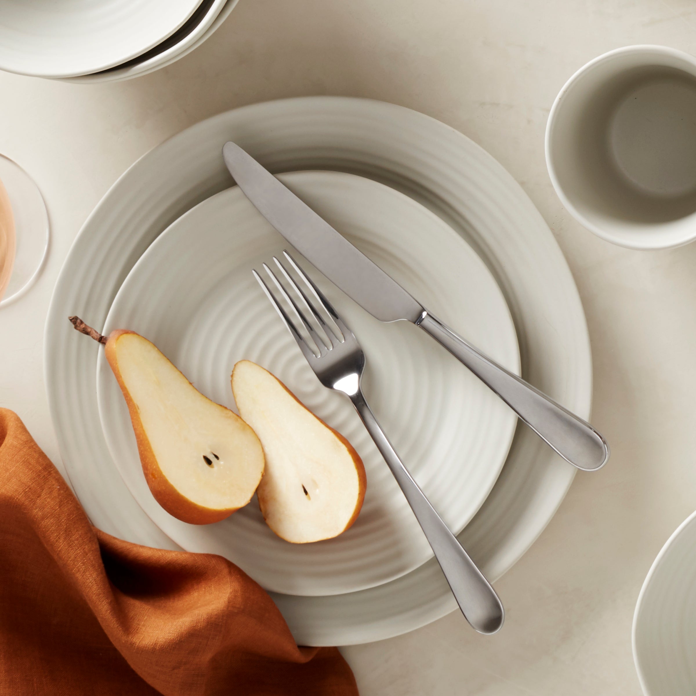 Lenox Everyday Flatware Ridge White 12-Piece Dinnerware Set - Image 10