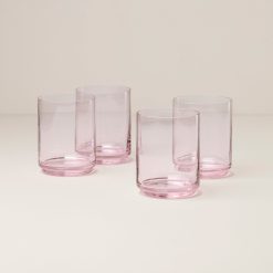 Lenox Everyday Flatware Tuscany Stackable Blush Tall Glasses, Set of 4