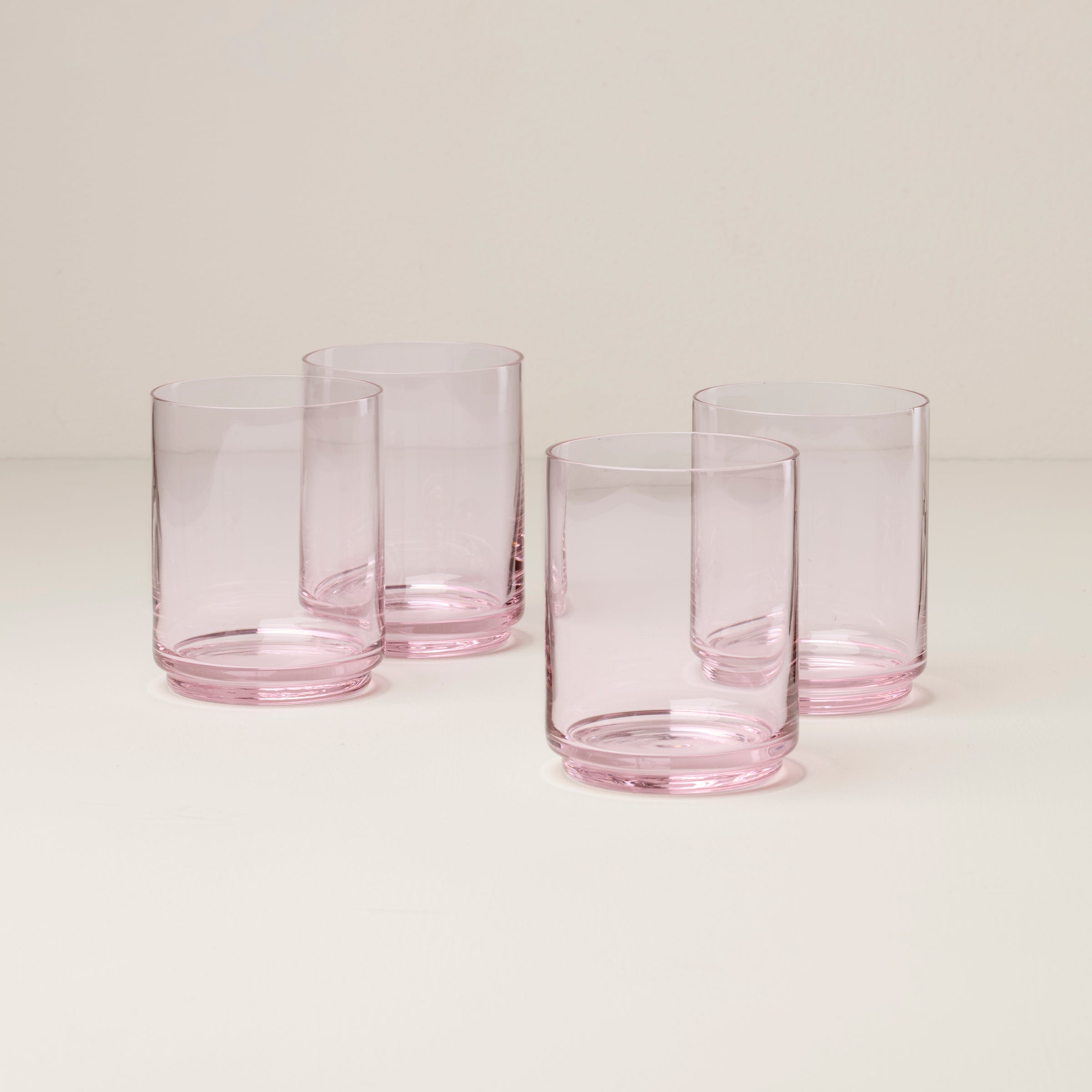 Lenox Everyday Flatware Tuscany Stackable Blush Tall Glasses, Set of 4