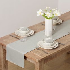 Lenox Everyday Flatware French Perle Solid Dove Grey 14x90 Table Runner