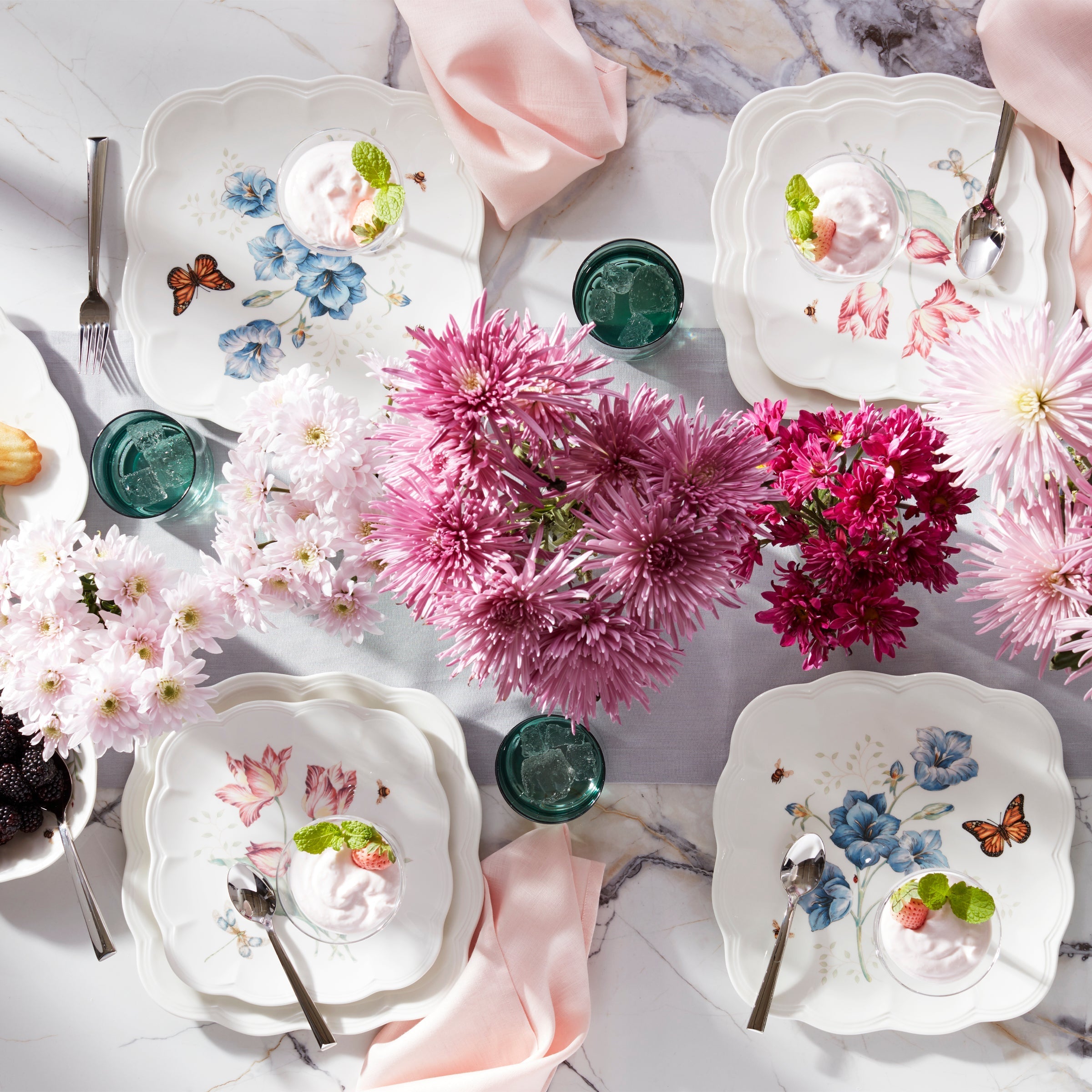 Lenox Everyday Flatware Butterfly Meadow Square 18-Piece Dinnerware Set - Image 2