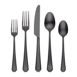Alternative view of Lenox Everyday Flatware Geo Black Satin 20-Piece Flatware Set