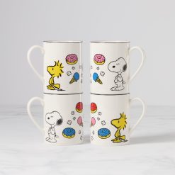 Lenox Everyday Flatware Chef Snoopy Mugs, Set of 4