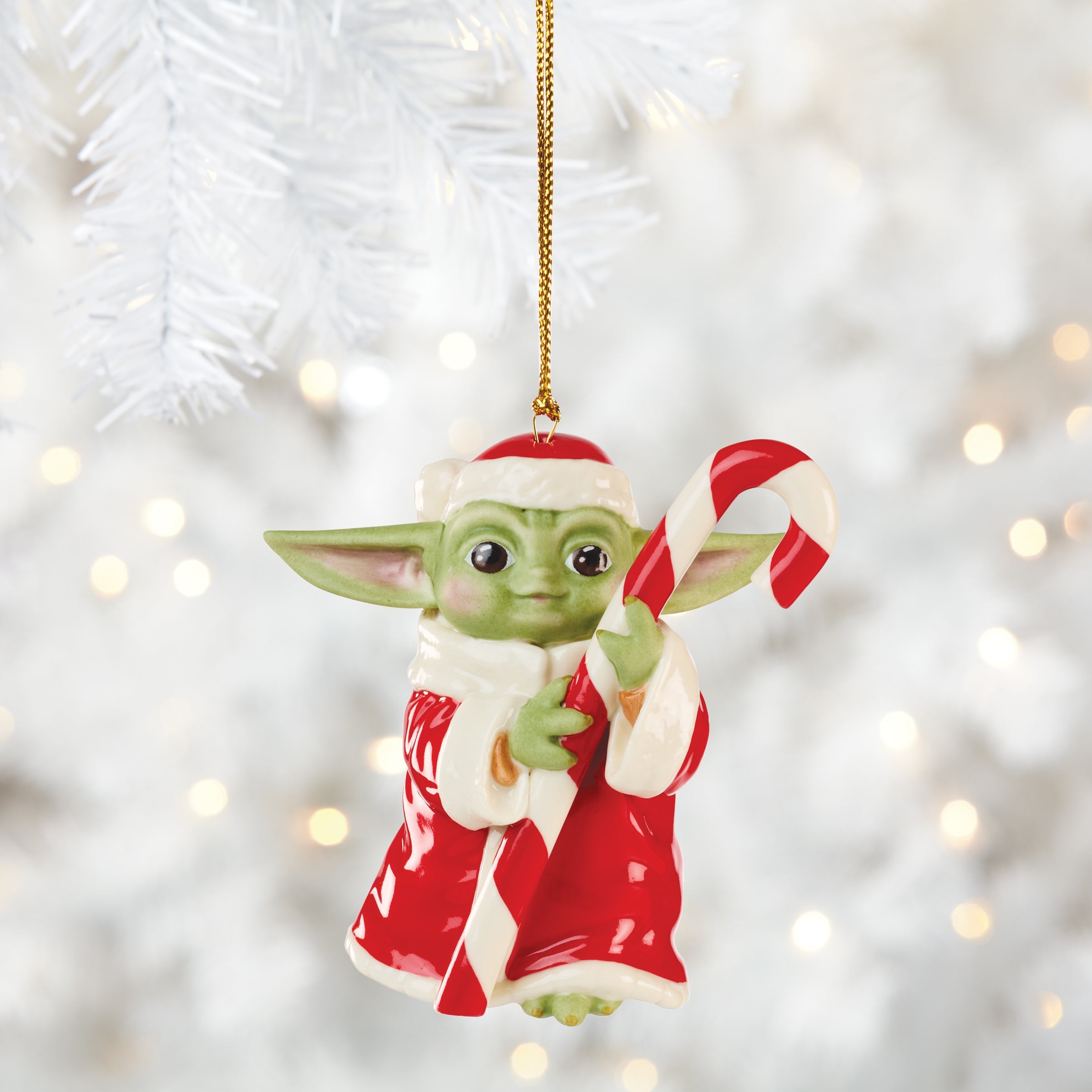 Lenox Everyday Flatware Grogu with Candy Cane Ornament - Image 5