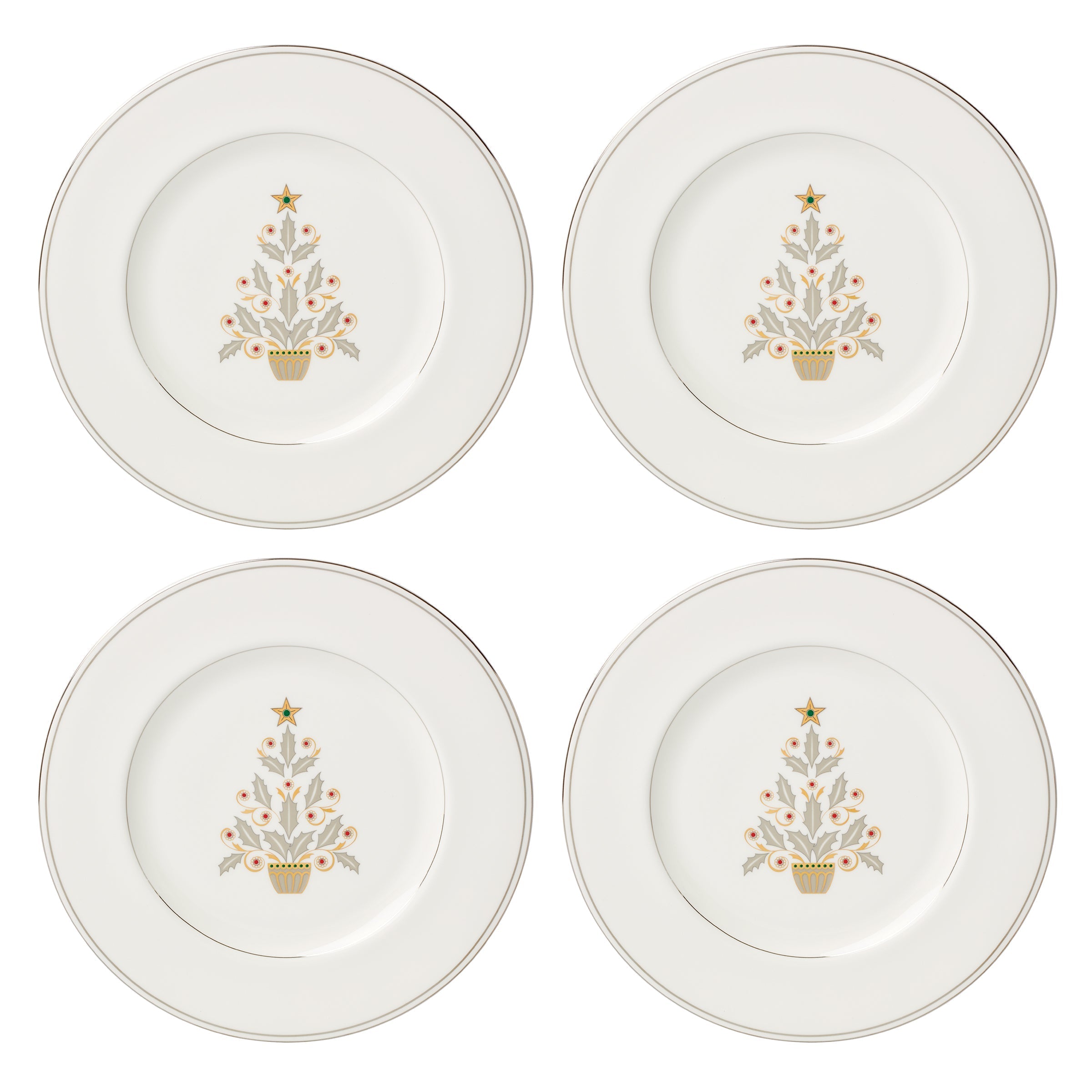 Lenox Everyday Flatware Federal Platinum Tree Accent Plates, Set of 4 - Image 4