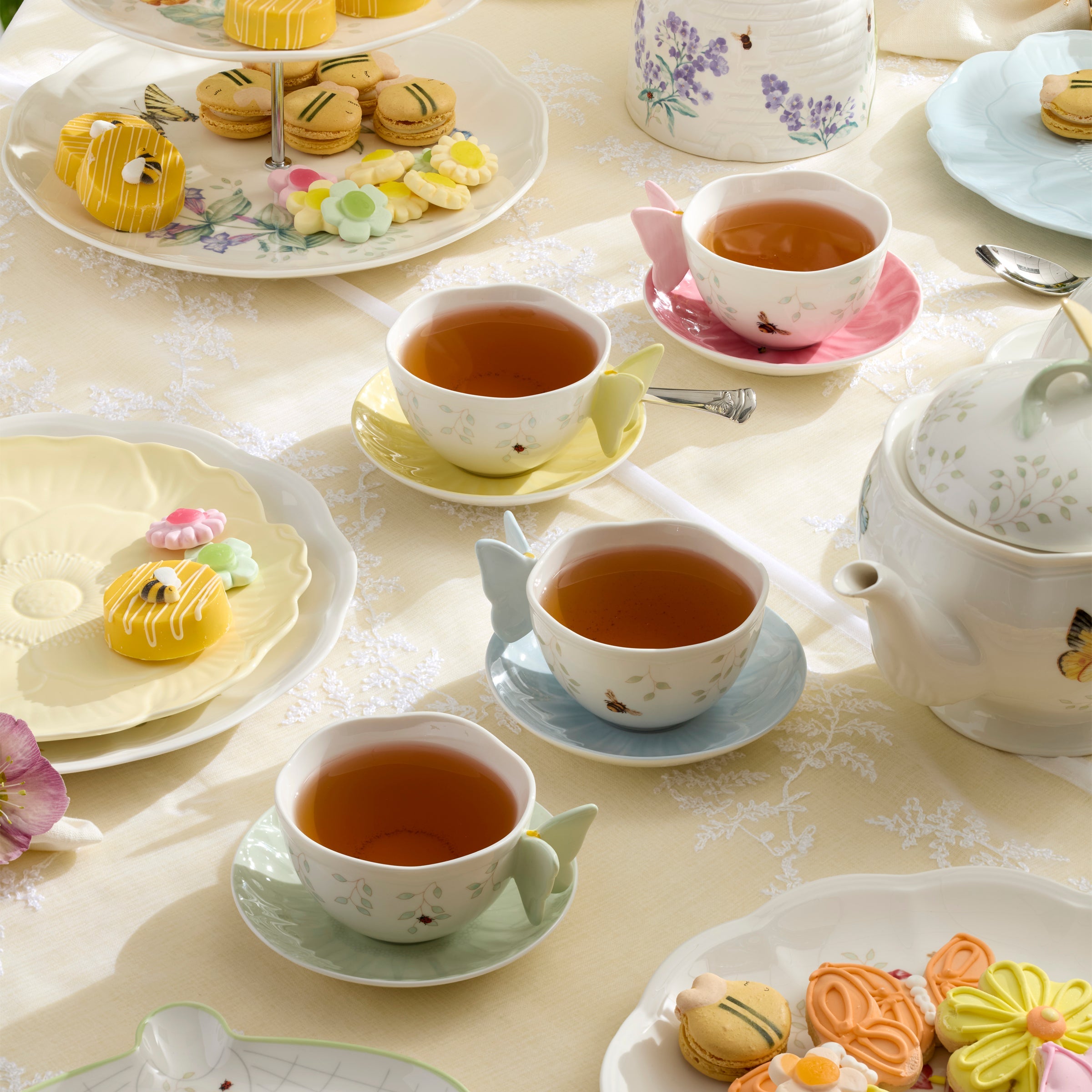 Lenox Everyday Flatware Butterfly Meadow Floral Pink Cup & Saucer - Image 3