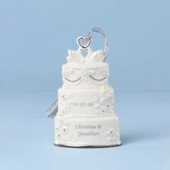 Lenox Everyday Flatware Personalized Celebrate Love Wedding Cake Ornament
