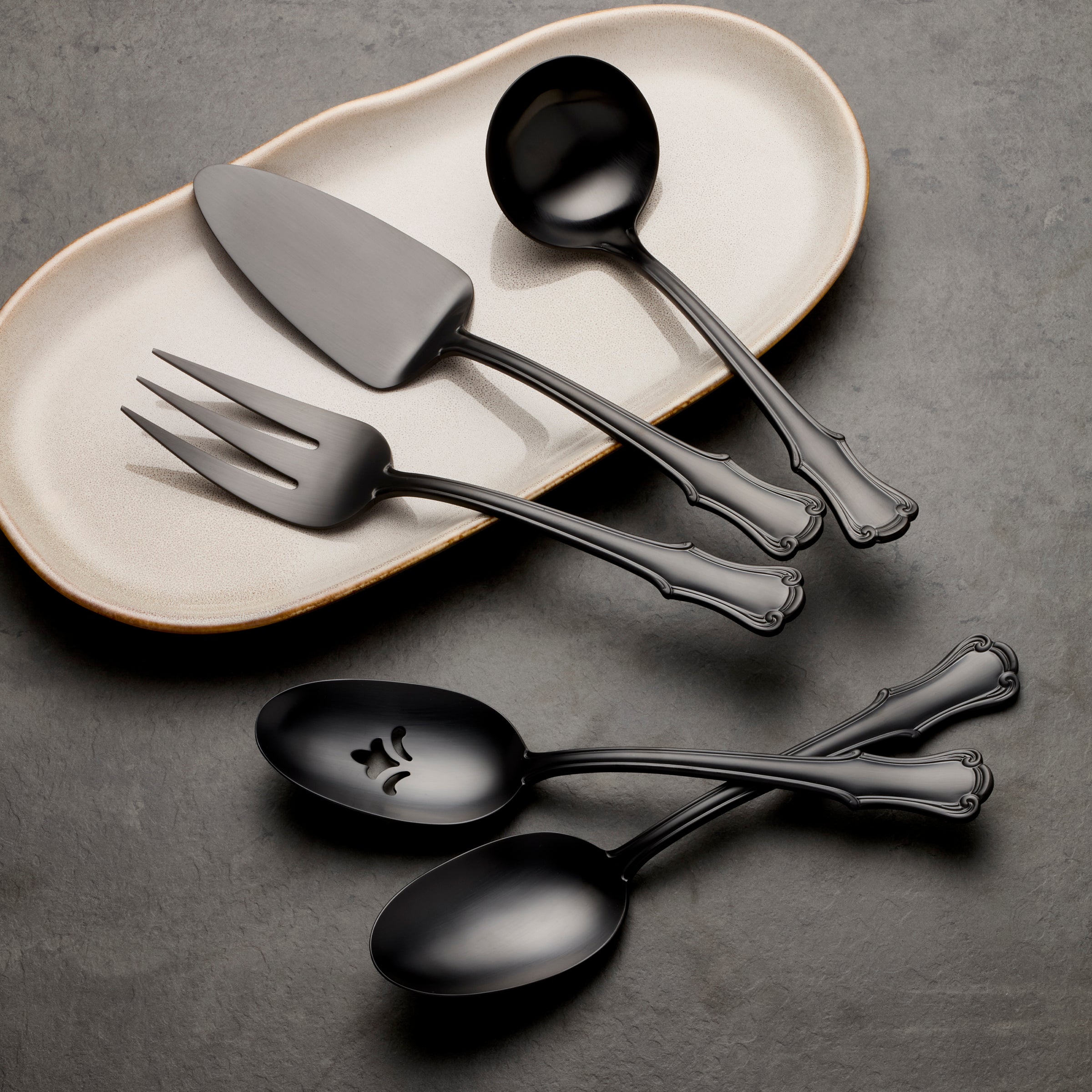 Lenox Everyday Flatware James Street Black Satin 5-Piece Hostess Set - Image 2