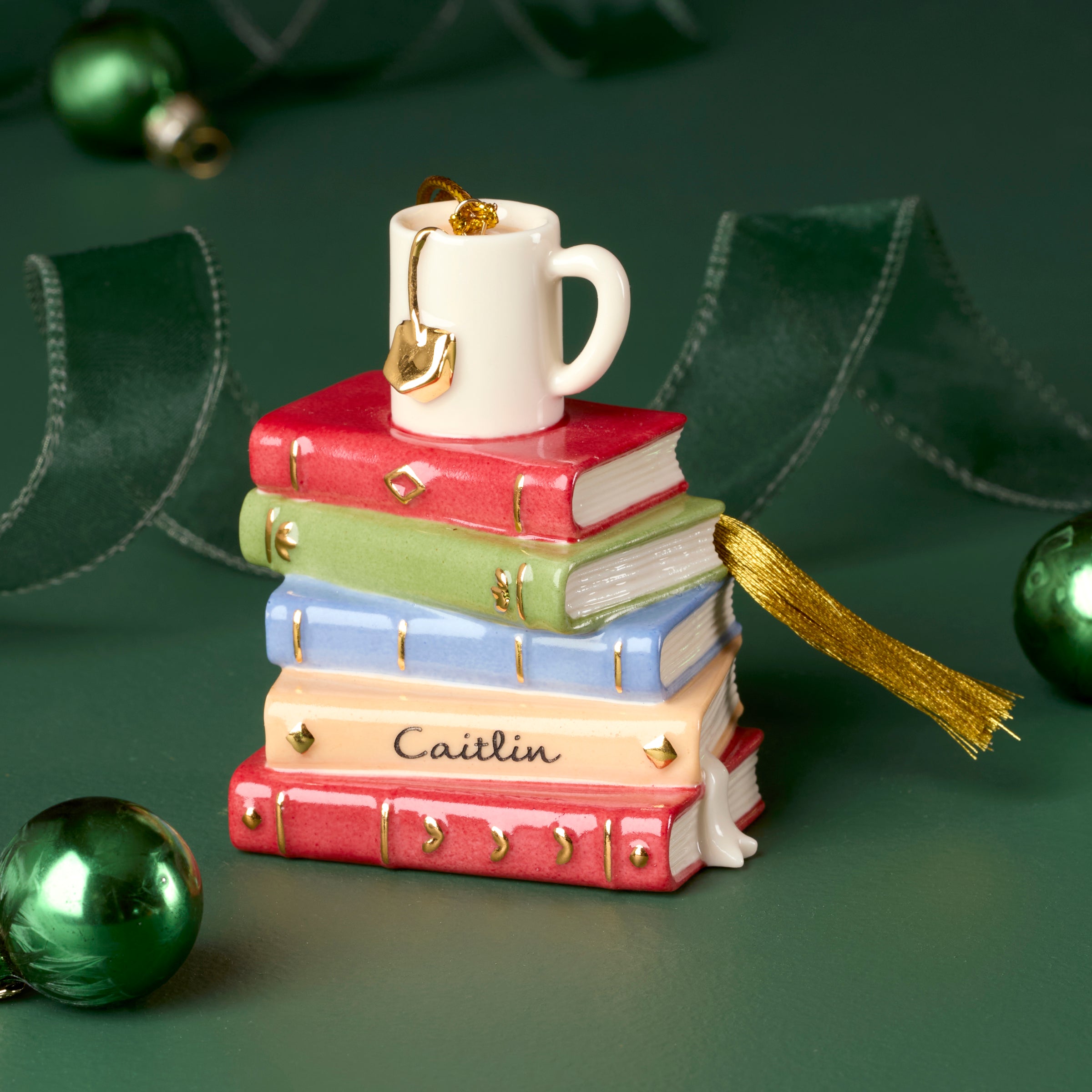 Lenox Everyday Flatware Personalized Bookworm Ornament - Image 3