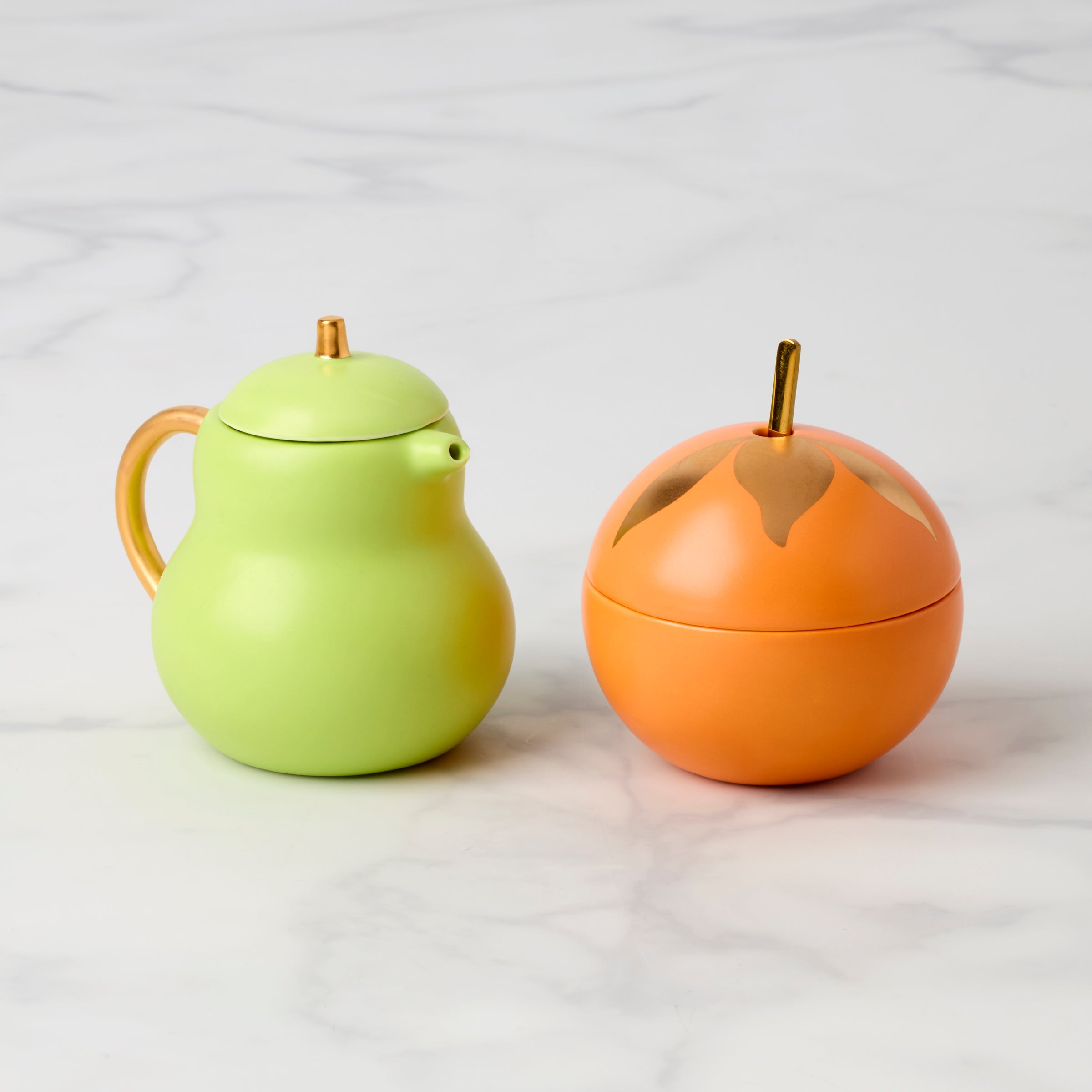Lenox Everyday Flatware Tutti Fruity Pear & Orange Sugar & Creamer Set
