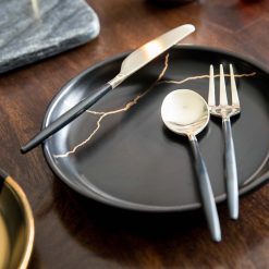 Alternative view of Lenox Everyday Flatware Gaze Black Champagne Satin Spreaders, Set of 4