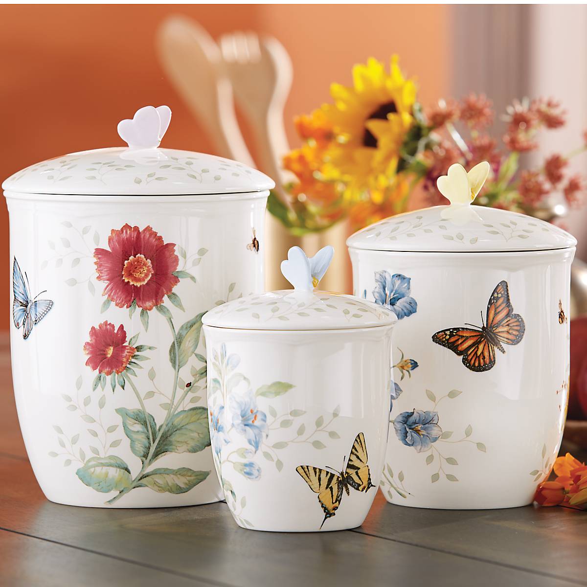 Lenox Everyday Flatware Butterfly Meadow 3-Piece Canister Set - Image 2