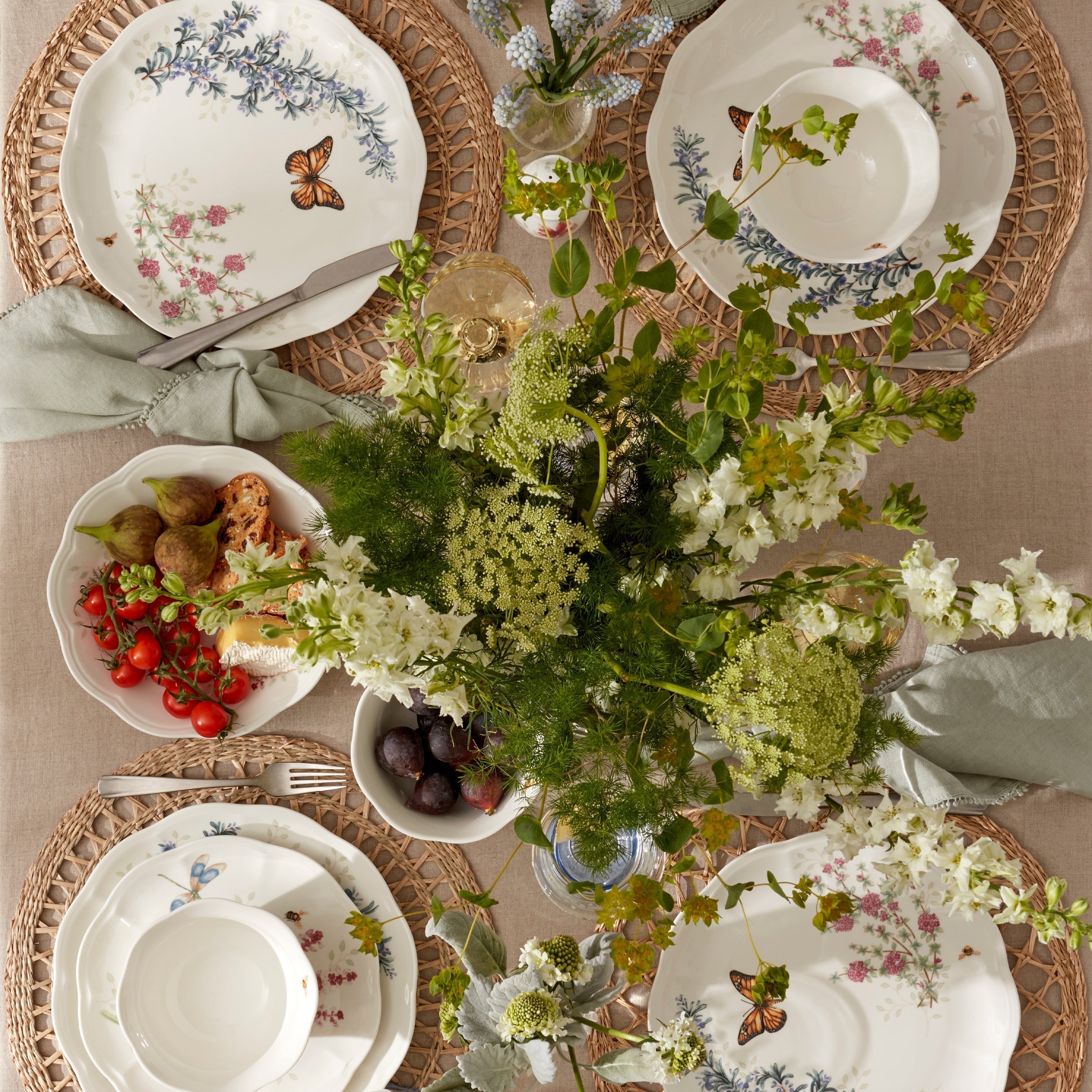 Lenox Everyday Flatware Butterfly Meadow Herbs 12-Piece Dinnerware Set - Image 3