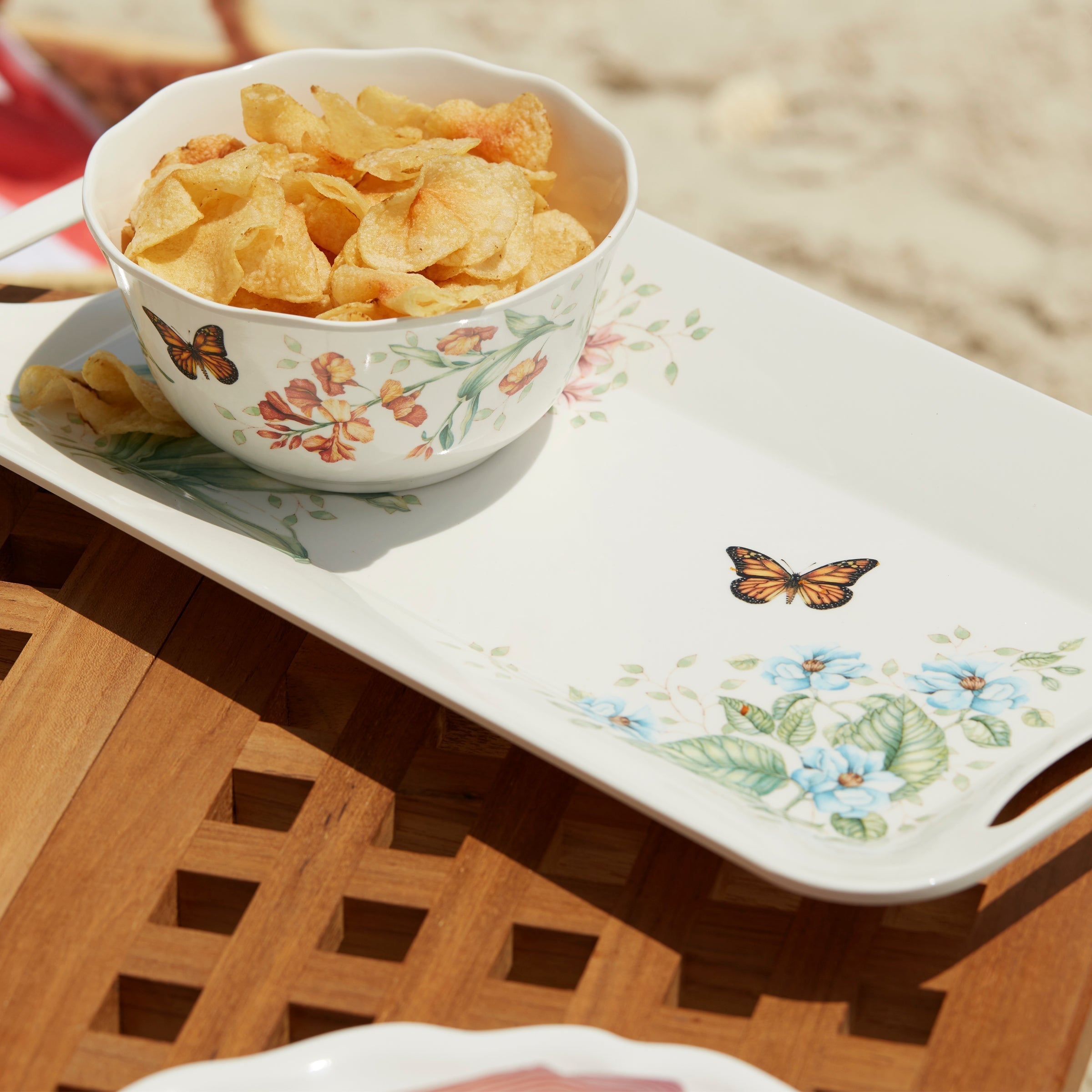 Lenox Everyday Flatware Butterfly Meadow Melamine Hors d'Oeuvres Tray - Image 8