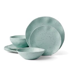 Lenox Everyday Flatware Terrazzo Melamine Mint 12-Piece Dinnerware Set