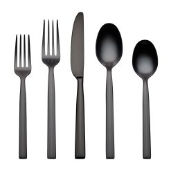 Lenox Everyday Flatware Aero Black Mirror 20-Piece Flatware Set