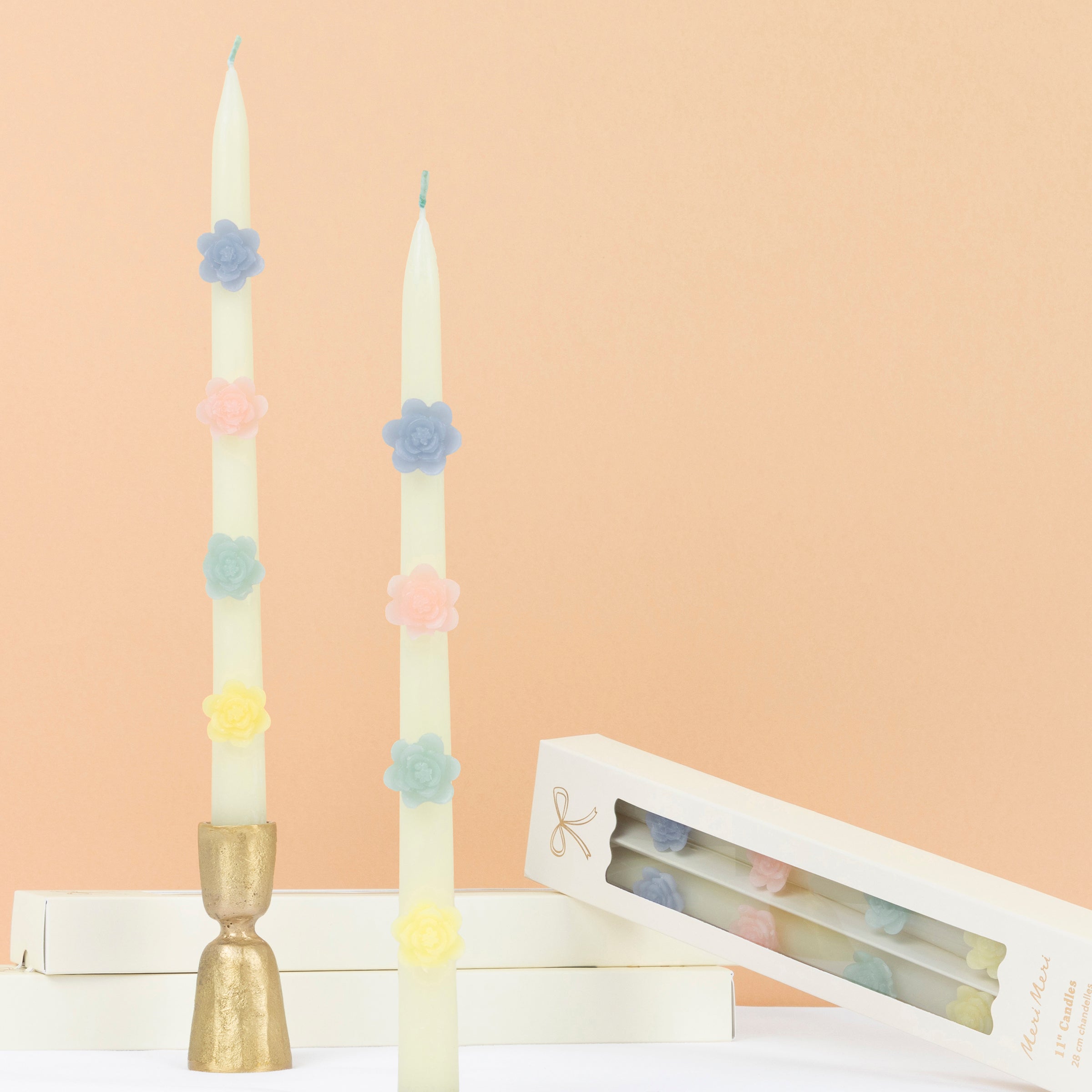 Lenox Everyday Flatware Pastel Flowers Taper Candles, Set of 2 - Image 4