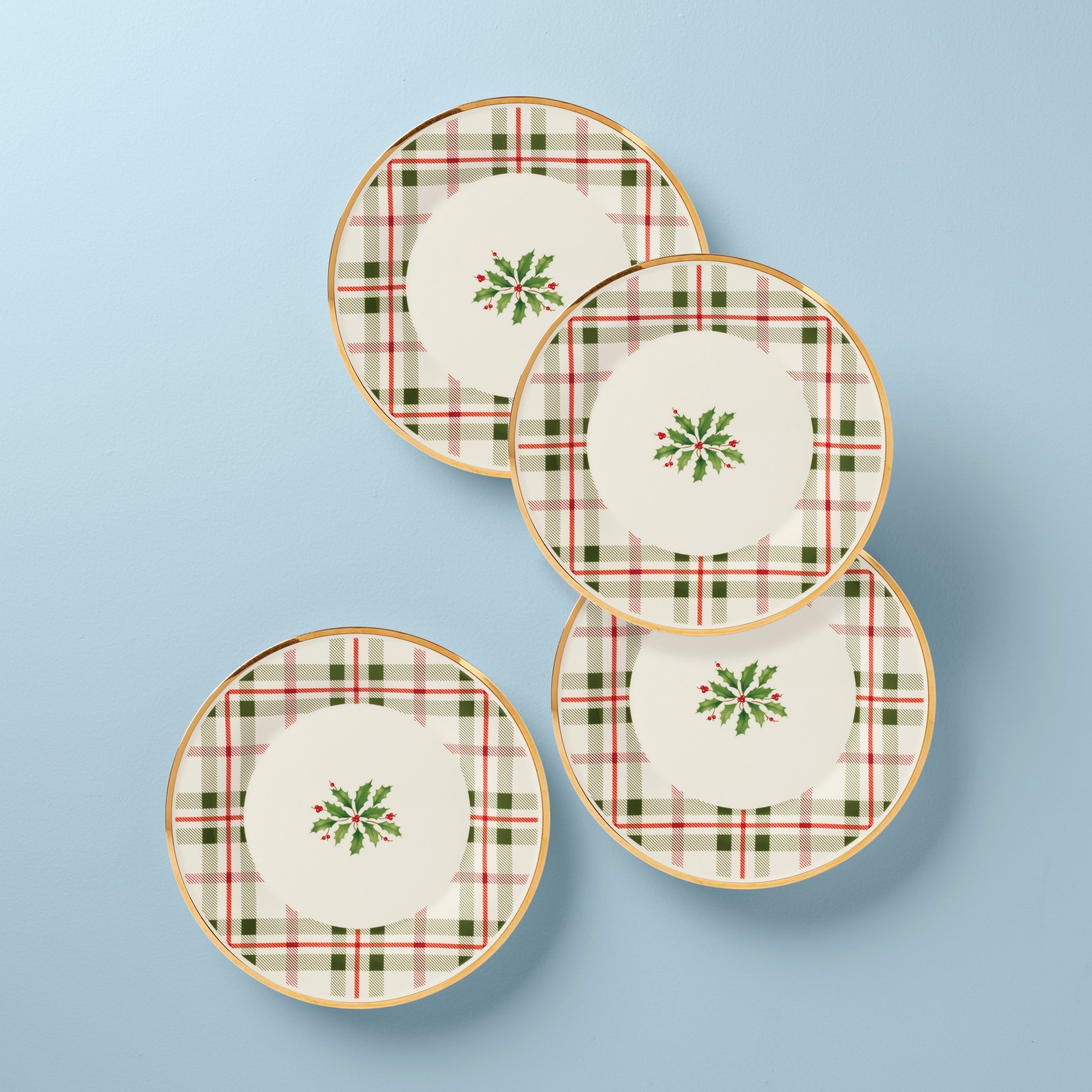 Lenox Everyday Flatware Holiday Plaid Accent Plates, Set of 4