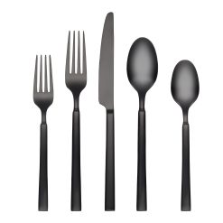 Lenox Everyday Flatware Gailann Black Satin 20-Piece Flatware Set