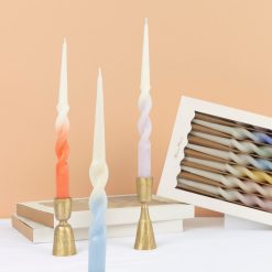 Lenox Everyday Flatware Rainbow Twisted Table Candles, Set of 8