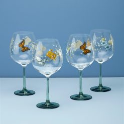 Lenox Everyday Flatware Butterfly Meadow Balloon Wine Glasses, Set of 4