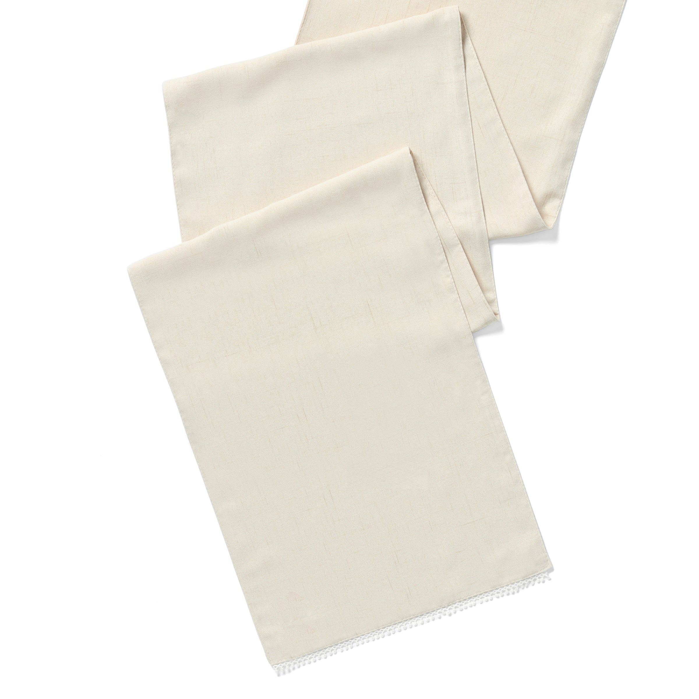 Lenox Everyday Flatware French Perle Solid Natural White 14x90 Table Runner - Image 2